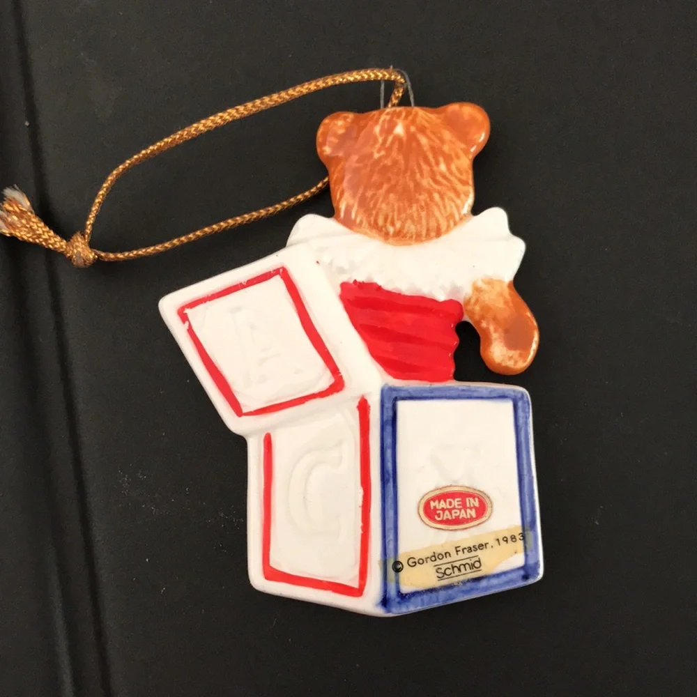 Vintage SCHMID Teddy Bear Ornament